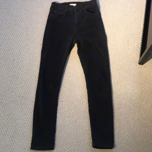 High-Waisted Black/Grey Jeans